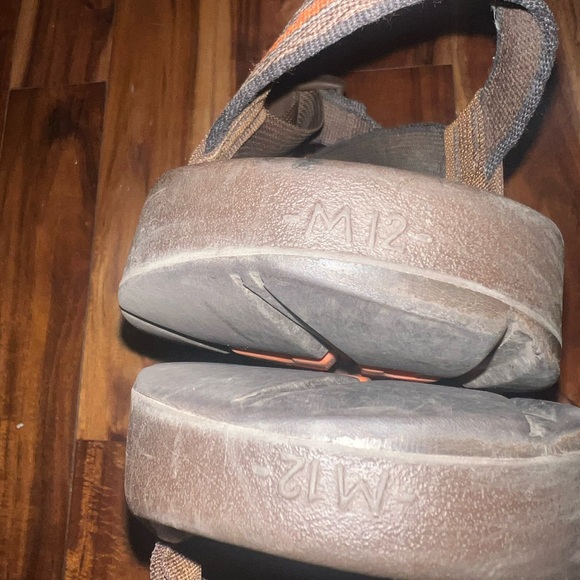 CHACO Z/1 Z1 Z Classic Vibram Hiking Water Sandals Brown Orange Stripe Men’s 12 - Picture 3 of 4